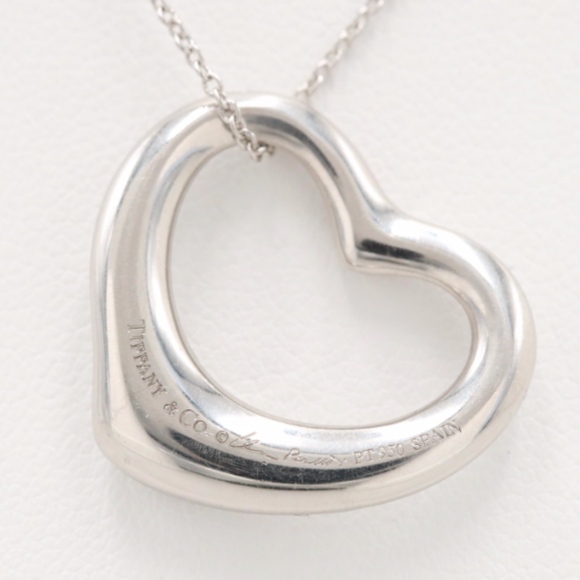 SOLD-Tiffany & Co. Platinum Diamond Heart Necklace - Picture 5 of 8